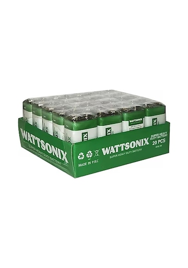 Wattsonix 20PCS 9 Volt 20 Adet Pil
