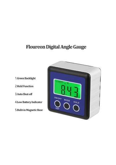 Pazly 3 Düğme Mini Hassas Manyetik Dijital Eğim Kutusu / Eğim Ölçer / İnklinometre Mavi Diğer