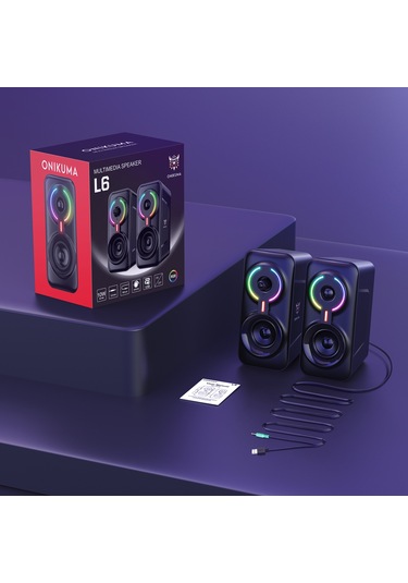 Tenfowee Onıkuma L6 Taşınabilir Bluetooth Ve Kablolu Rgb Masaüstü Subwoofer Hoparlör Seti, Oyun Ve Ev Kullanımı İçin