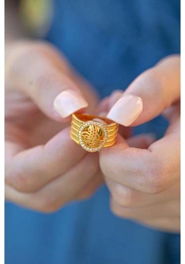 Çgk Kuyumculuk Tuğralı Hasır Altın Yüzük Gold