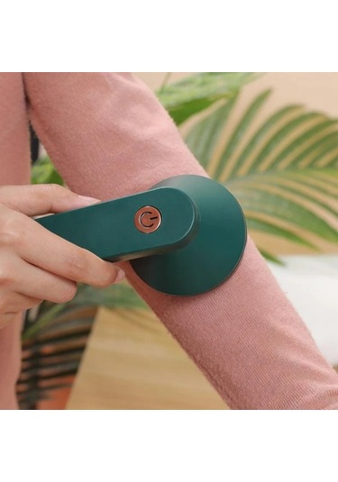 Tongdashop Yeşil Şarj Edilebilir Kumaş Tıraş Makinesi - Kablosuz Kazak Ve Ceketler İçin Taşınabilir Püskül Temizleyici Yeşil