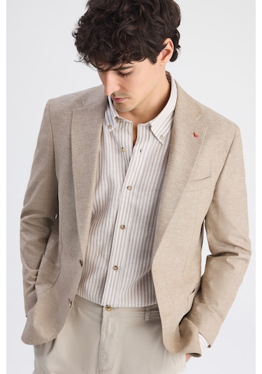 D's Damat Ds Damat Slim Fit Vizon Düz Kumaş Ceket 6hf044700436m Çok Renkli