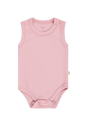 Civil Baby 3'lü Karışık Renk 3-36 Ay Çıtçıtlı Badi - Pembe