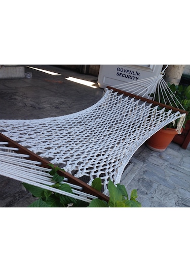 Düğümsüz Lüks Pamuk Hamak Beyaz