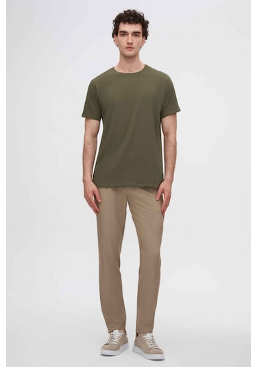 Ds Damat Slim Fit Haki Bisiklet Yaka %100 Pamuklu Nefes Alabilen T-shirt 4HC141996753M Haki Ds Damat Slim Fit Haki Bisiklet Yaka %100 Pamuklu Nefes Alabilen T-shirt 4HC141996753M Haki