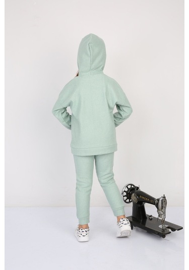 Ribana Oversize Kapüşonlu Arma Detaylı Alt Üst Takım Yeşil