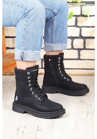 U.s. Polo Assn. Lane Sıcak Astarlı Fermuarlı Kadın Bot 867800000758 01 Siyah Siyah