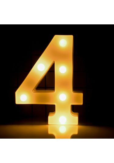 Moveevo Dijital 4 Numara Led Işıklı Dekorasyon Aleti - Sıcak Beyaz Sabit Işık, Ip54 Su Geçirmez, 2xaa Pil Dahil Değil - Parti, Düğün, Ev Dekoru İçin Diğr Moveevo Dijital 4 Numara Led Işıklı Dekorasyon Aleti - Sıcak Beyaz Sabit Işık, Ip54 Su Geçirmez, 2xaa Pil Dahil Değil - Parti, Düğün, Ev Dekoru İçin Diğr