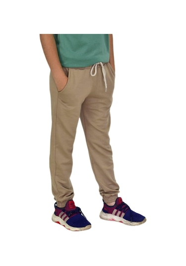 Bej Rengi Bel Paça Lastikli Kız Erkek Çocuk Eşofman Altı Bgl-st04723 Bej