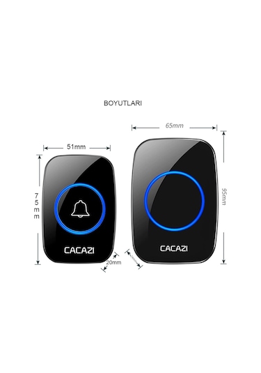 Electrimax  2 Alıcılı Kablosuz Uzaktan Kumandalı LED Kapı Zili