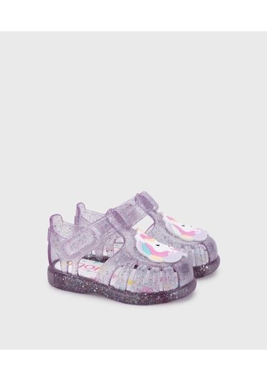 Igor S10341 Tobby Unicornio Çocuk Sandalet Simli Lila Lila