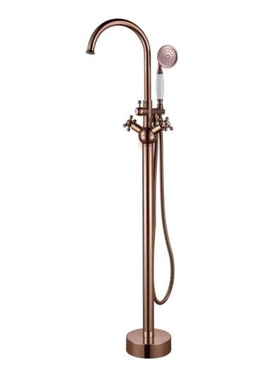 İsaoğlu Yapı Küvet Bataryası Bakır Jakuzi Musluğu Rose Bakır Batarya Vintage Tasarım Armatür Rose Gold