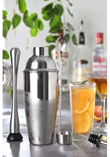Pazly Kokteyl Shaker Seti 7 Parça Metal Kadehli Şarjlı, Premium Kalite Bar Ekipmanı