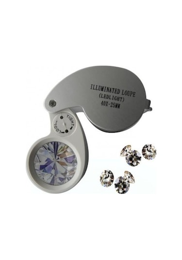 Mini 40x25mm Takı Büyüteç, Cep Büyüteç, Teftiş, Elmas Pullar, Madeni  Lup Mg21011 Metal