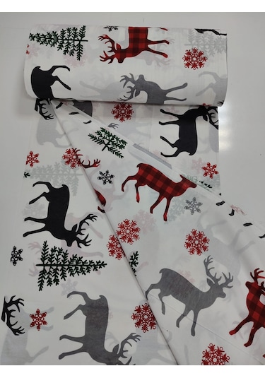 Ranforce Metrelik, Nevresimlik Kumaş - 100x240 Geyik Desen