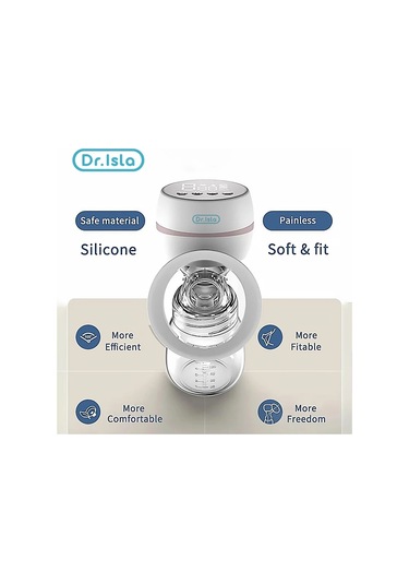 Dr.isla Otomatik Elektrikli Göğüs Pompası Usb Şarj Edilebilir Taşınabilir Göğüs Pembe