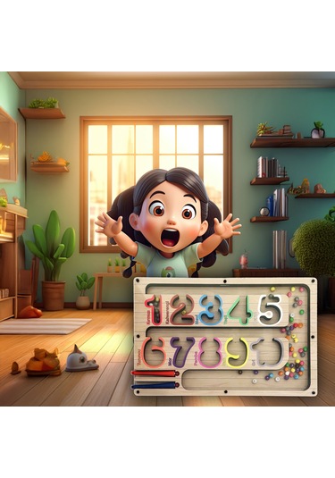 Tineke Manyetik Eğitici Renkli Sayma Ve Eşleştirme Labirenti Eğitim Oyuncağı - Ahşap Montessori Oyunu Sayı