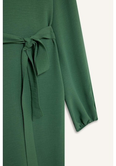 DeFacto Regular Fit Bisiklet Yaka Aerobin Uzun Kollu Elbise Midi E5268AX25SPGN759