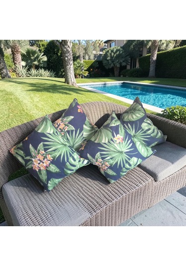 Kırlent Yastık Minder Yaprak Desen 4 Adet 35x35 35 x 35