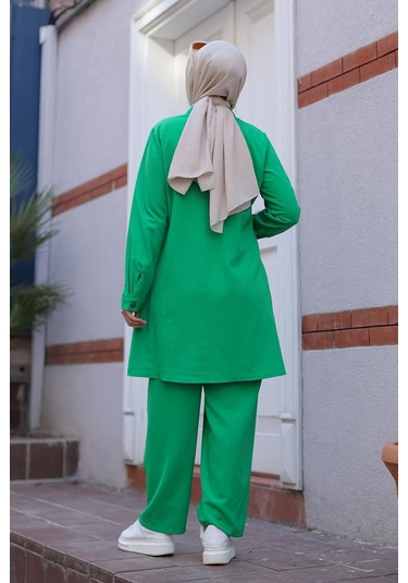 Cep Detaylı Tesettür Zümrüt Takım Zümrüt