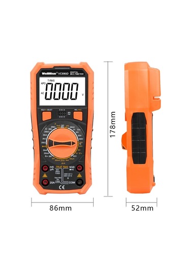 Wellhise Vc890d Ölçü Aleti Multimetre Avometre Nvc Işıklı Ekran El Feneri True Rms