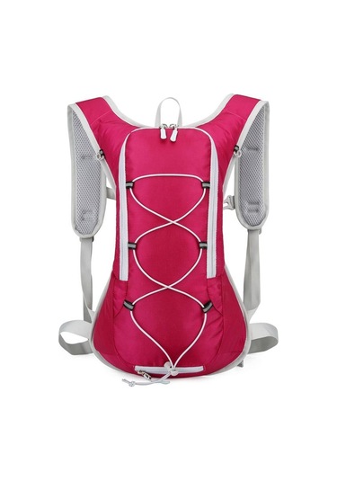 Gül Kırmızı Su Geçirmez Nefes Alabilir Yürüyüş Sırt Çantası Bisiklet Sırt Çantası Yansıtıcı Şeritli Unisex