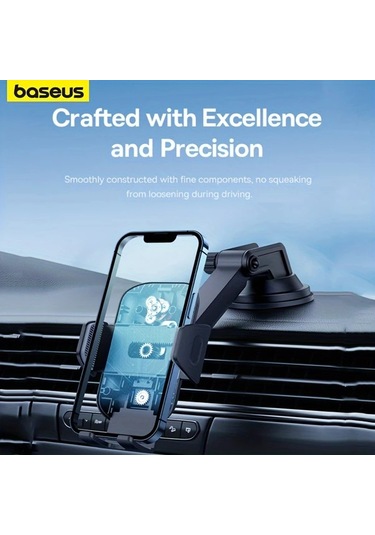 Motion003 Baseus Siyah Telefon Tutucu Ayarlanabilir Tasarim 6kg Yuk Kapasitesi Nano Yapisk Siyah