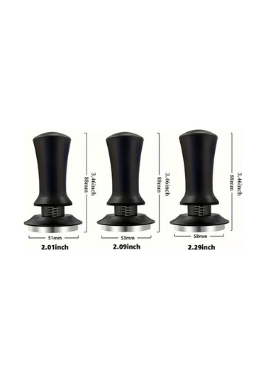 Dashanshop Kalibre Yaylı 53mm Paslanmaz Çelik Espresso Tamper - Kahve Öğütme Aleti Gri Desenli