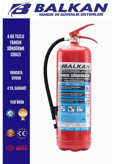 6 Kg Tozlu Ruhsata Uygun Yangın Söndürme Cihazı