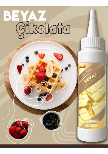 Beyaz Çikolata Sos - Waffle& Pankek& Tatlı& Dondurma Sos - 300gr