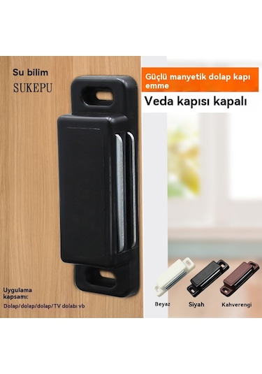 10 Ultra İnce Güçlü Manyetik Dolap Kapısı Mıknatısı Siyah