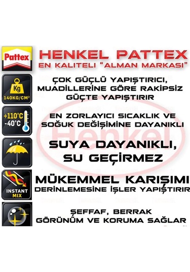 Pattex Henkel Power Epoxy Mix Şeffaf Yapıştırıcı 27G