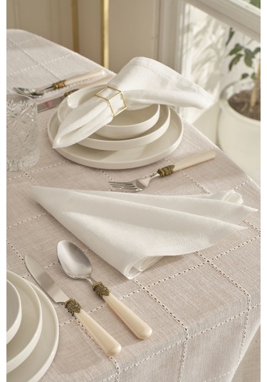 Karaca Home Lalisa 2'li Dertsiz Kumaş Peçete 45x45 Cm Beyaz Beyaz