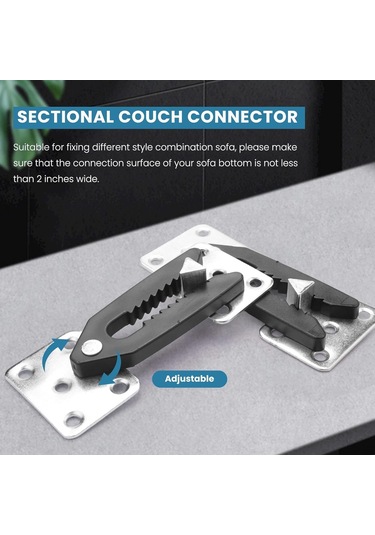 Samdoo 4 Adet Demir Mutfak Koltuk Yatağı Ekleme Bağlayıcı, Gümüş-siyah Mobilya Katlanabilir Bağlantı Elemanı