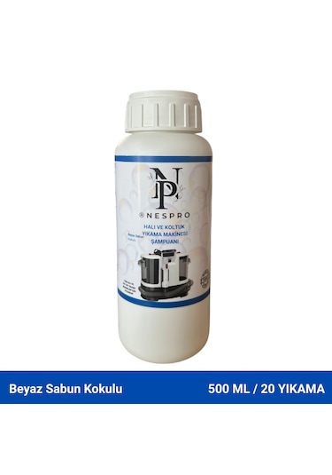 Nespro Halı Ve Koltuk Yıkama Makinesi Şampuanı/deterjanı - Beyaz Sabun Kokulu Köpüksüz 500ml Tekli