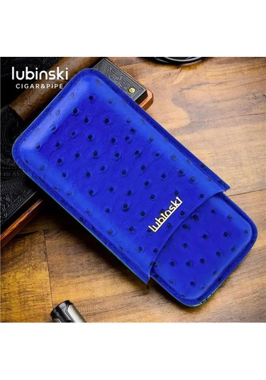 Lubinski Deri Puro Kılıfı Croco Mavi 3lü 60ring