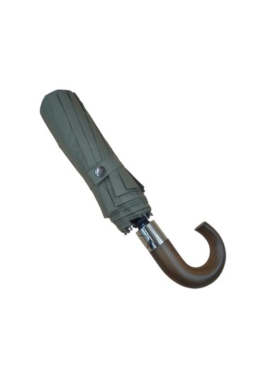 Ahşap Baston Saplı , Fermuarlı Kılıflı Tam Otomatik Şemsiye -bej Genel