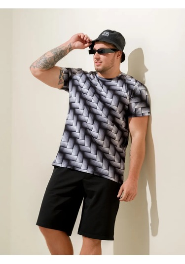 Natıvıa Baskılı Pamuklu Tişört 430229798 Siyah