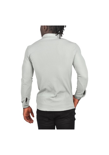 Deepsea Erkek Mint Yeşili Fitilli Uzun Kollu Gömlek 2500805 Mint