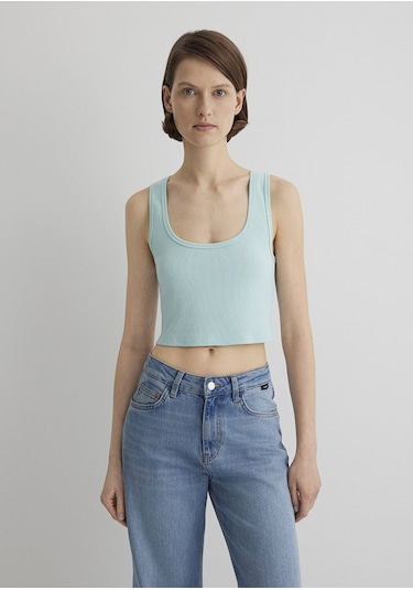 Mavi - Yeşil Crop Basic Atlet 1613071-71731 Yeşil