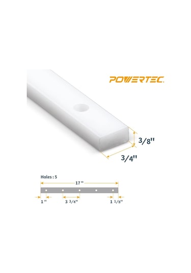 Powertec 71793 Hdpe Gönye Çubuğu 3/4" X 3/8" X 17" Çapraz Kesimli