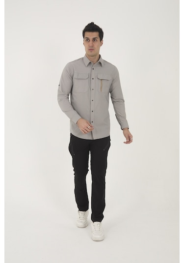 Camp Scoutland Camp376 Outdoor Tactical Rahat Ve Kullanışlı Su İticili Erkek Taktik Gömlek Taş