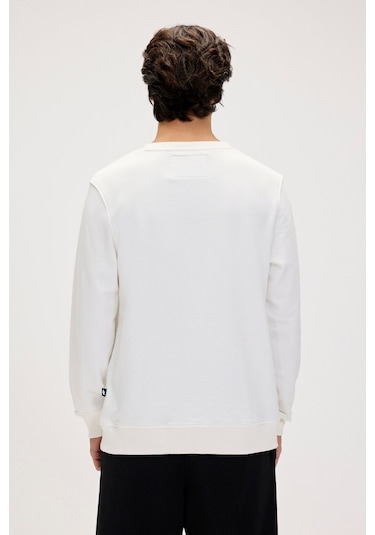 Bad Bear Gator Erkek Beyaz Yuvarlak Yaka Sweatshirt Beyaz