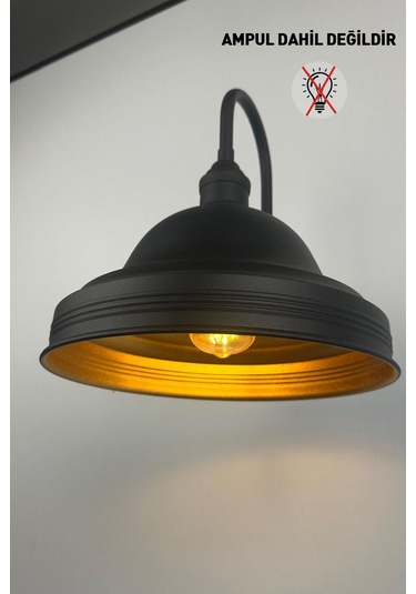 Tavro Siyah Renk Aplik Tekli Duvar Lambası Salon Koridor Restoran Dekoratif Aplikleri Siyah