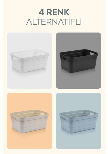 6'lı 5 Litre Saklama Kutusu Antrasit Antrasit