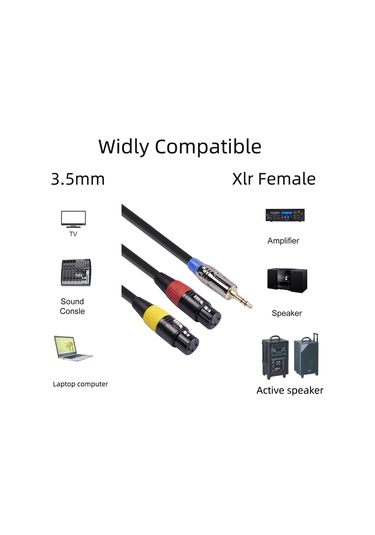 Sones Tc194buxk107yr-30 3,5 Mm Erkek - Çift Canon Dişi Ses Kablosu