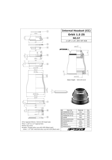 Fsa Orbit Zs No57 Pressfit 1.1/8-1.5 Furç Adaptörlü 0061