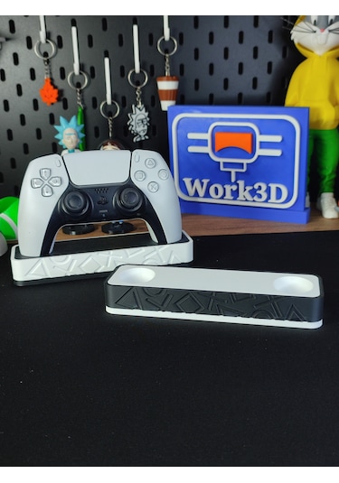 Ps5 Dualsense Oyun Kolu Standı 3d Baskı Masaüstü Düzenleyici Beyaz
