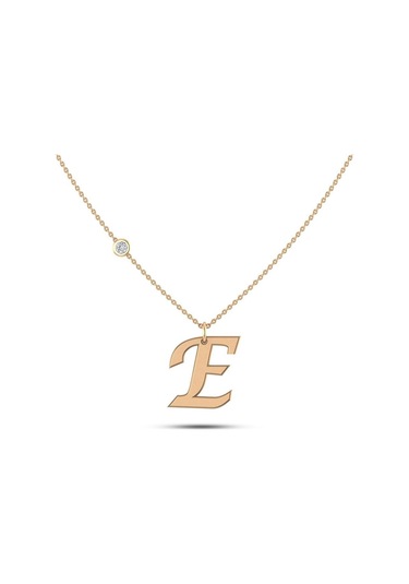 Pırlantalı E Harf Altın Kolye
