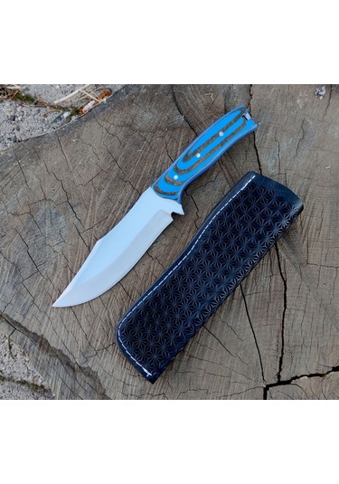 Av Bıçağı Bushcraft Avcı Bıçağı Kamp Bıçağı El Yapımı Hg-Bp08 Mavi